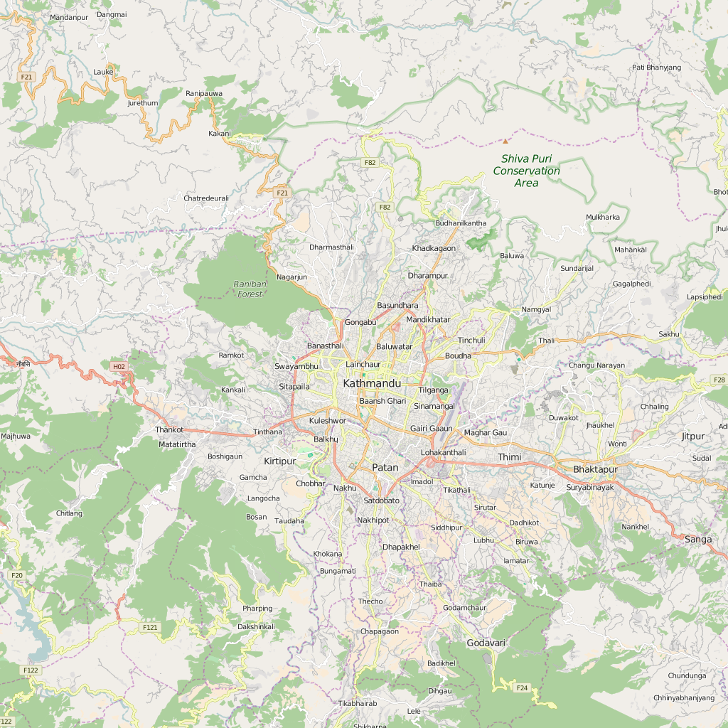 Editable City Map of Kathmandu