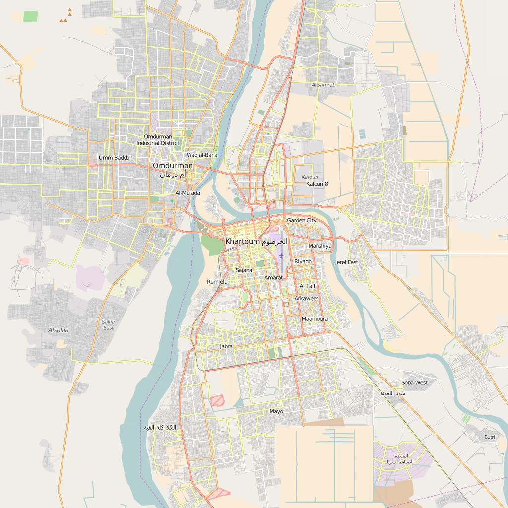 Editable City Map of Khartoum