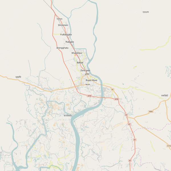 Editable City Map of Khulna
