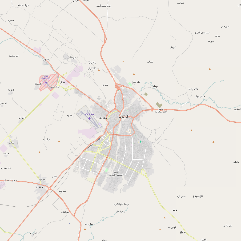 Editable City Map of Kirkuk