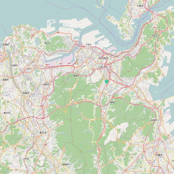 Editable City Map of Kitakyushu