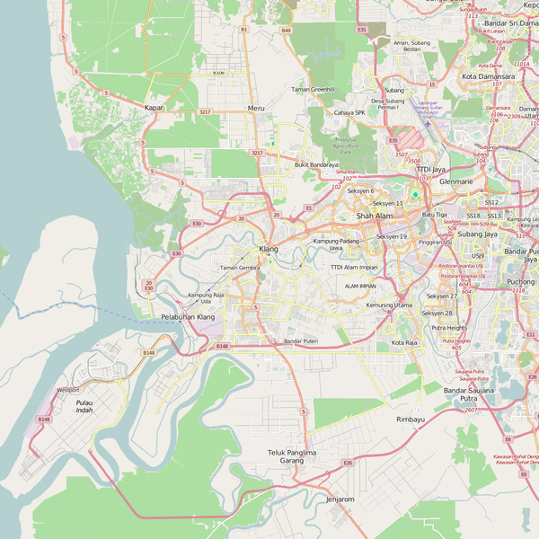 Editable City Map of Klang