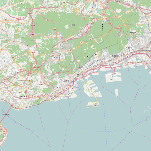 Editable City Map of Kobe