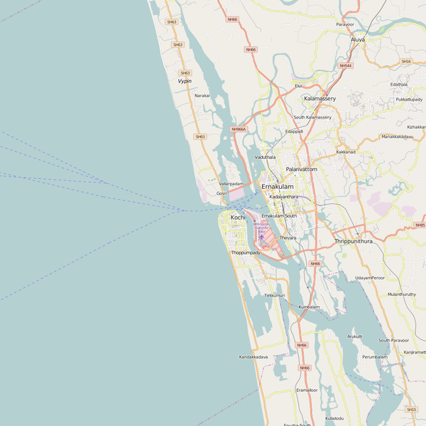 Editable City Map of Kochi