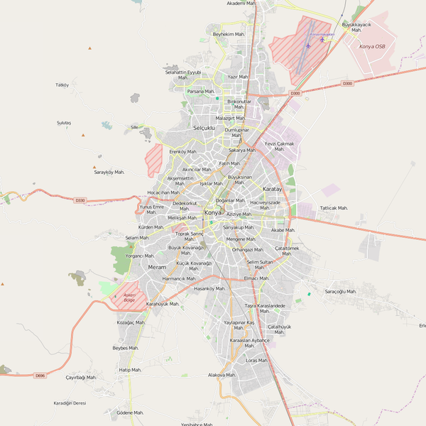 Editable City Map of Konya