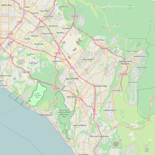 Editable City Map of Laguna Hills, CA