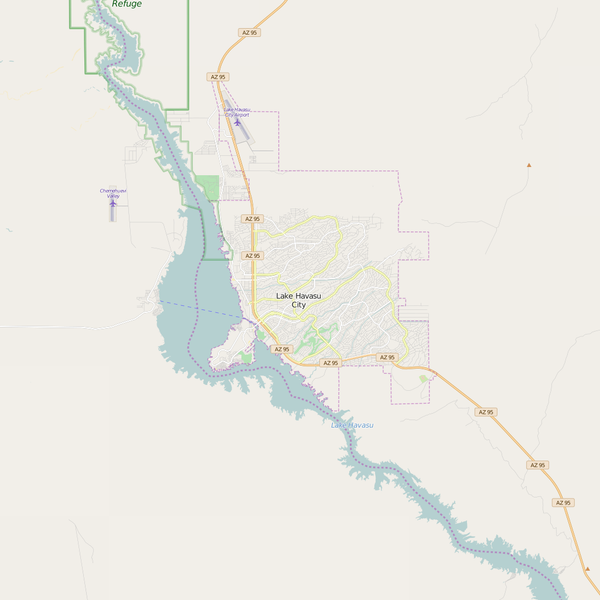 Editable City Map of Lake Havasu City, AZ