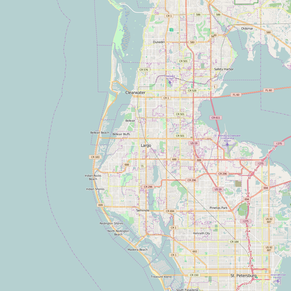 Editable City Map of Largo, FL