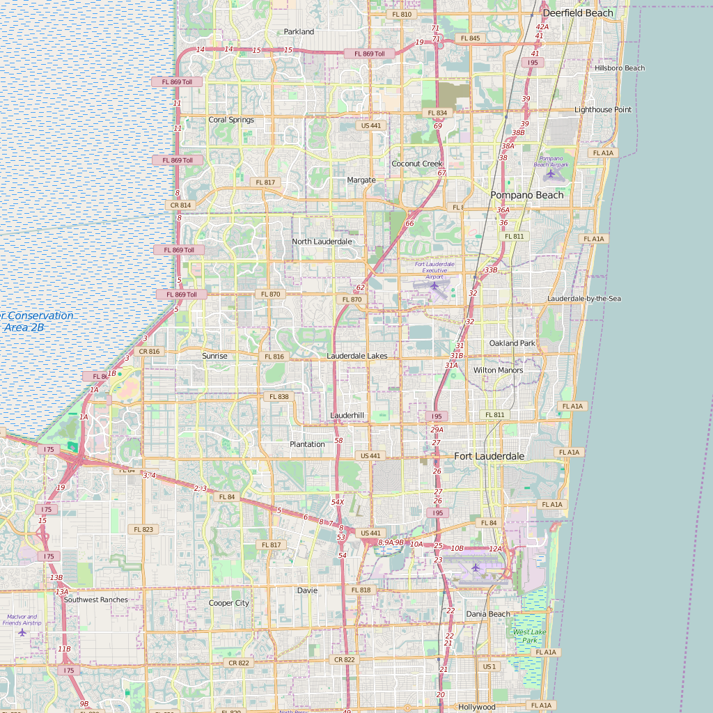 Editable City Map of Lauderdale Lakes, FL