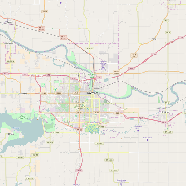 Editable City Map of Lawrence, IN