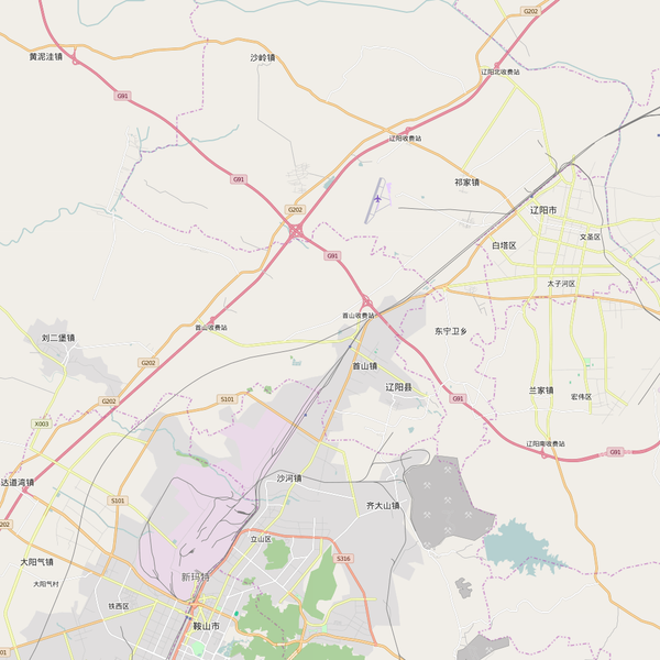 Editable City Map of Liaoyang