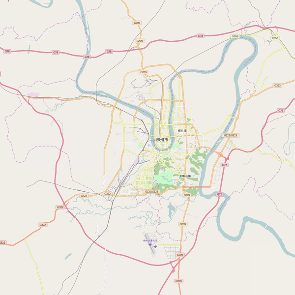 Editable City Map of Liuzhou