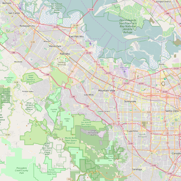 Editable City Map of Los Altos, CA