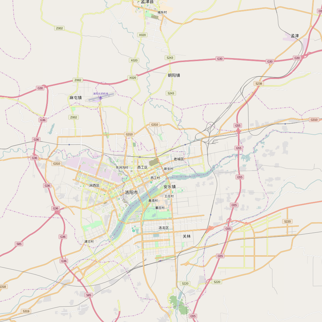 Editable City Map of Luoyang