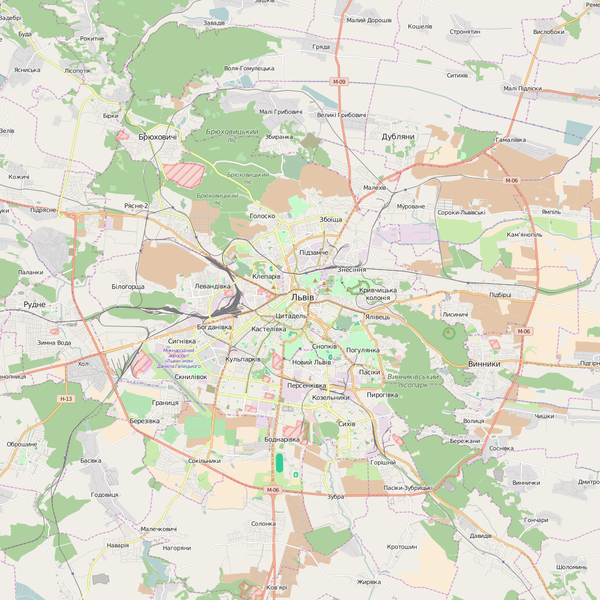 Editable City Map of Lvov
