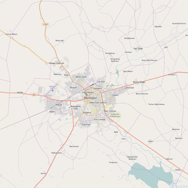 Editable City Map of Maiduguri