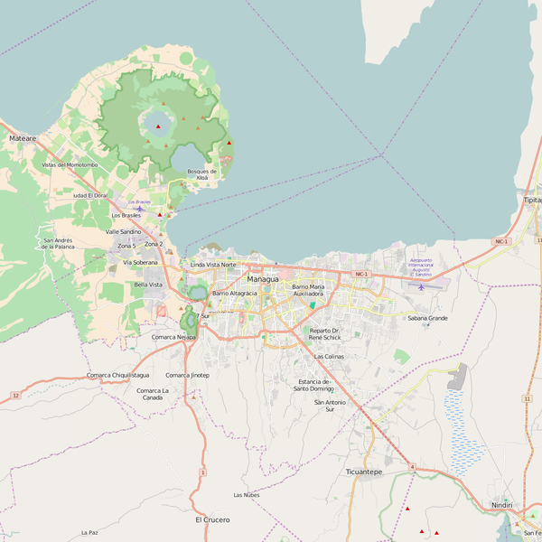 Editable City Map of Managua