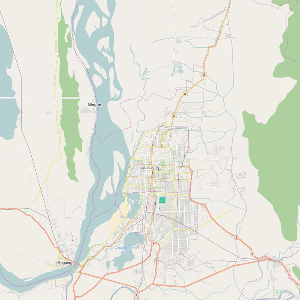 Editable City Map of Mandalay