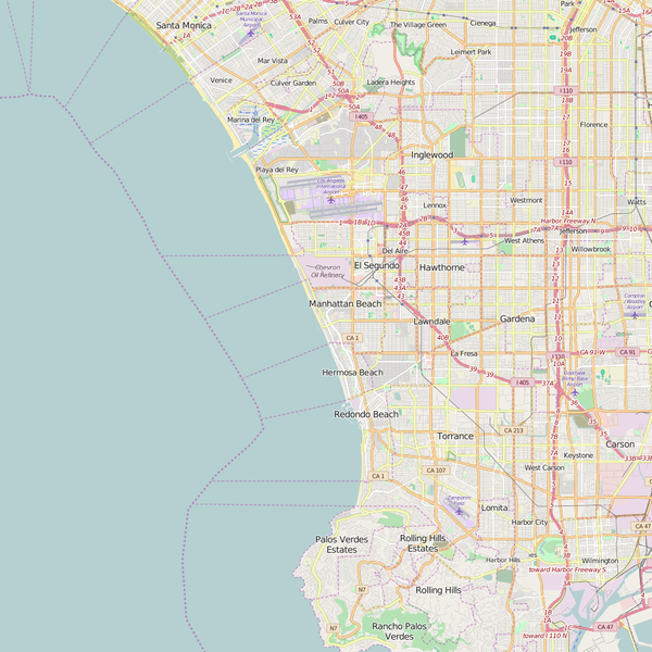 Editable City Map of Manhattan Beach, CA