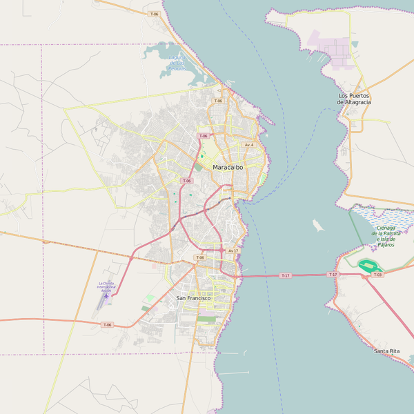 Editable City Map of Maracaibo