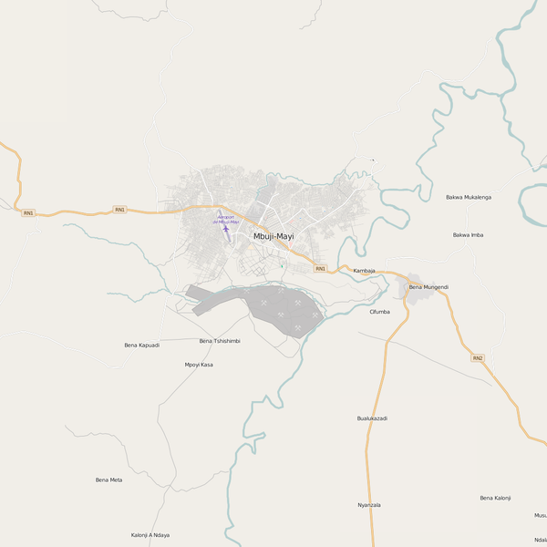 Editable City Map of Mbuji-Mayi