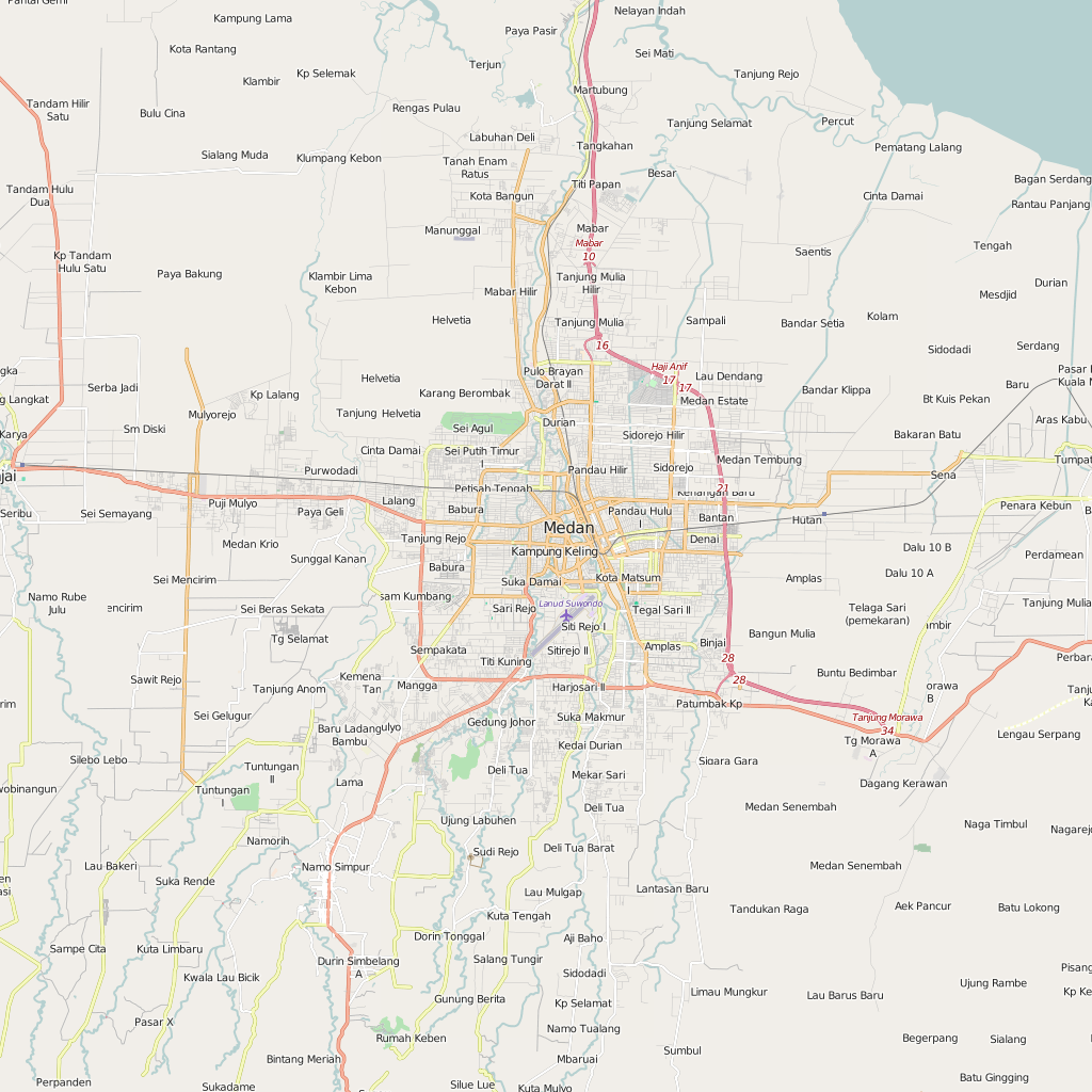 Editable City Map of Medan