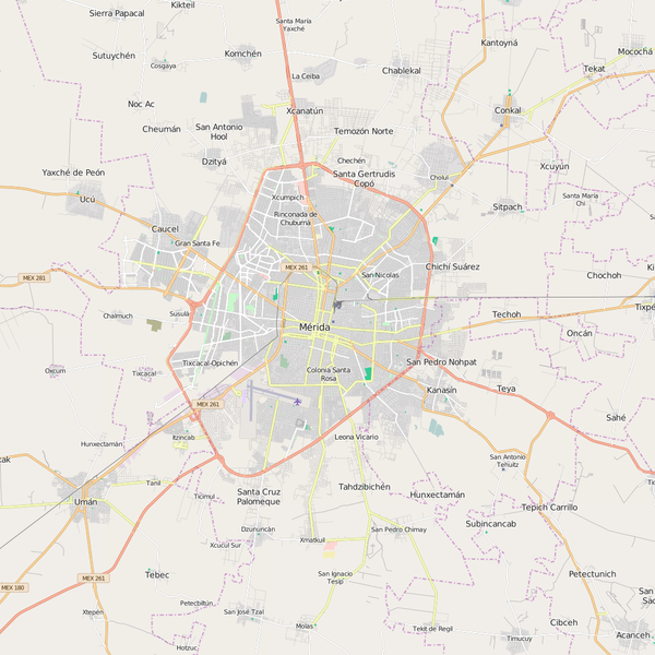 Editable City Map of Merida