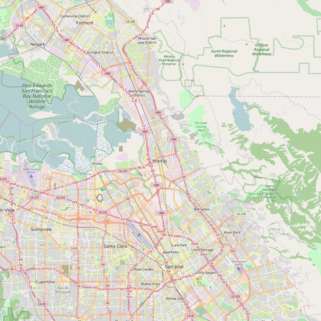Editable City Map of Milpitas, CA