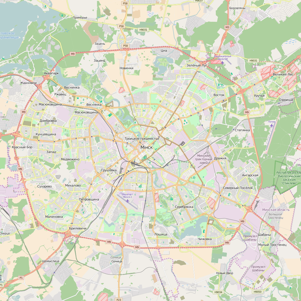 Editable City Map of Minsk