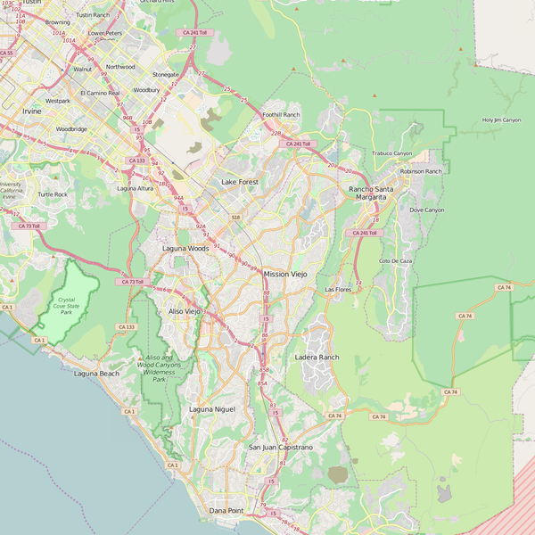 Editable City Map of Mission Viejo, CA