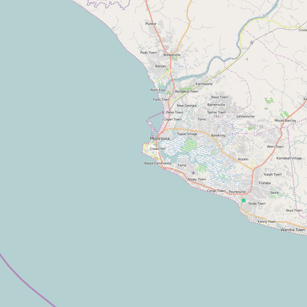 Editable City Map of Monrovia