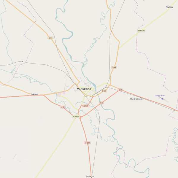 Editable City Map of Moradabad