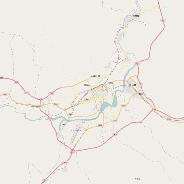Editable City Map of Mudanjiang