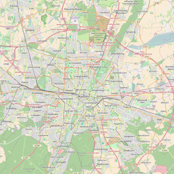 Editable City Map of Munich