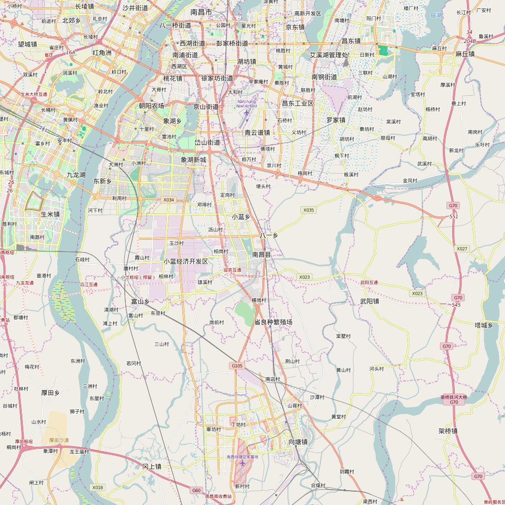 Editable City Map of Nanchang