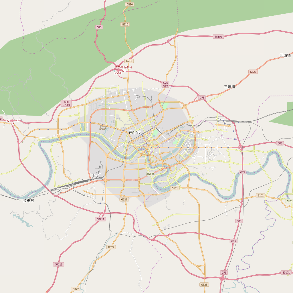 Editable City Map of Nanning
