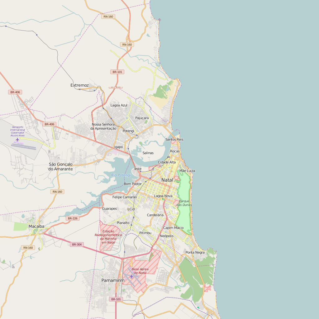 Editable City Map of Natal