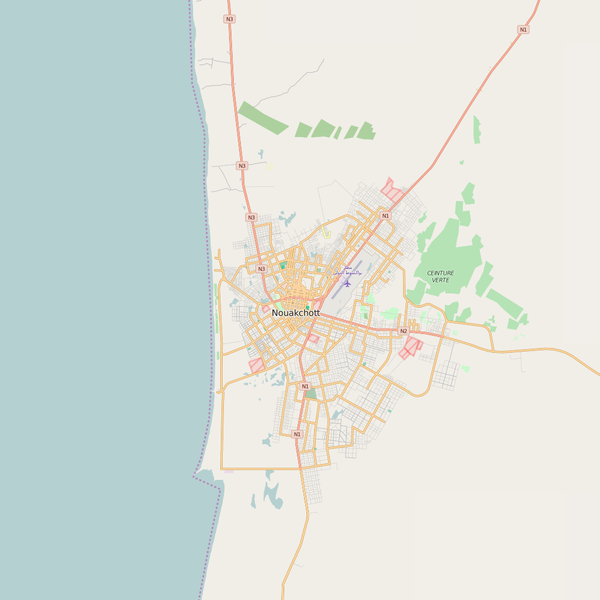 Editable City Map of Nouakchott