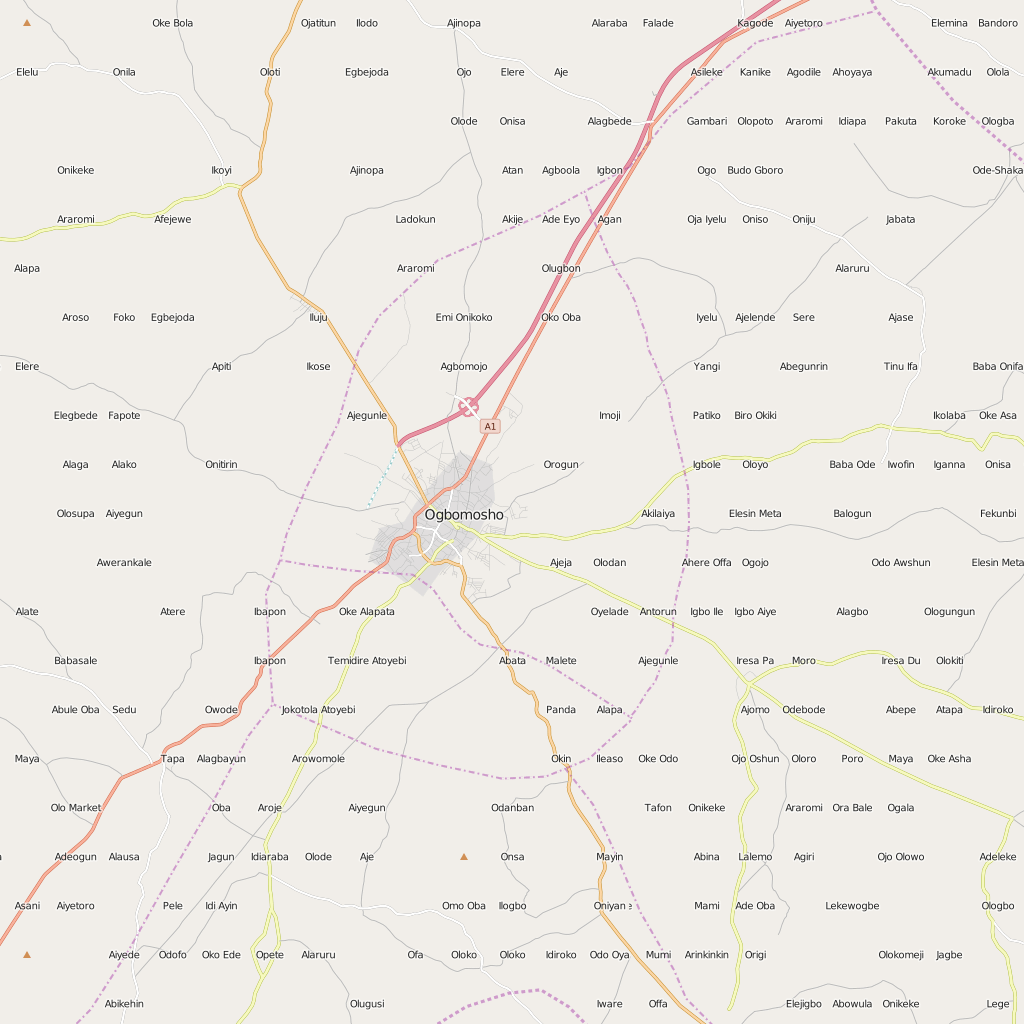 Editable City Map of Ogbomosho