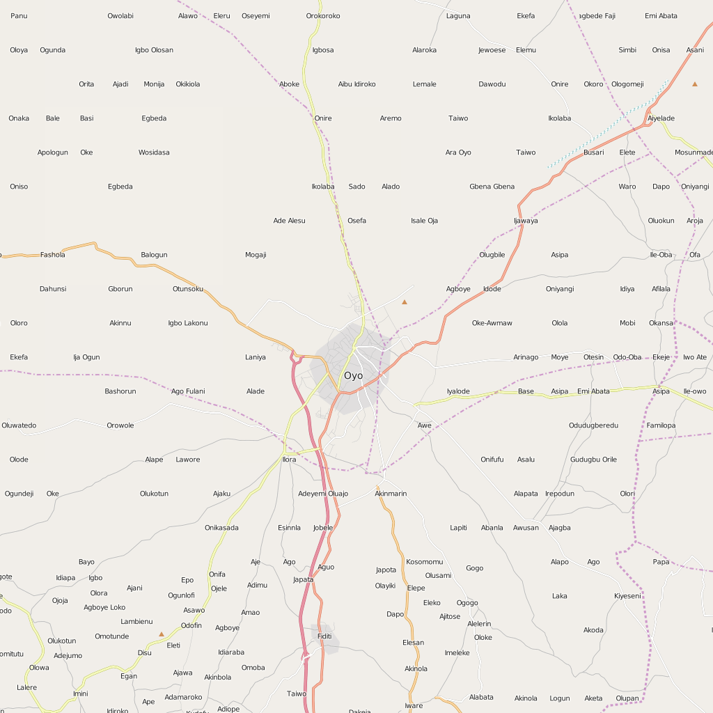 Editable City Map of Oyo