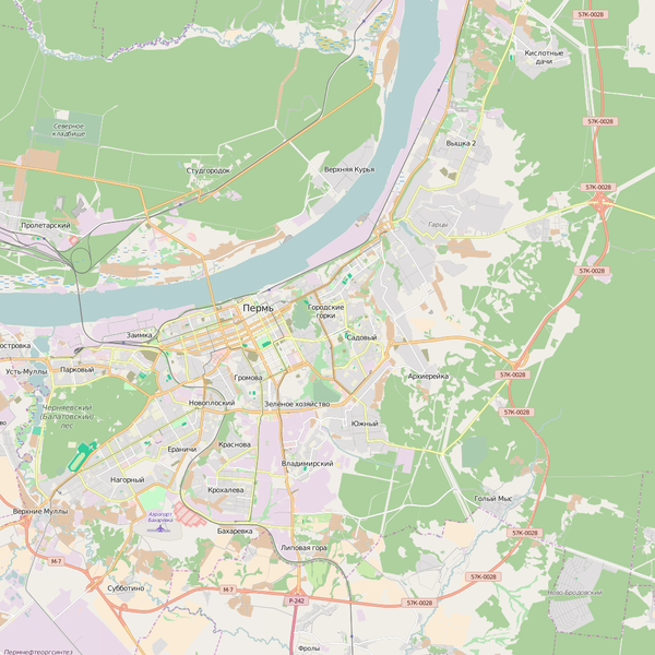 Editable City Map of Perm