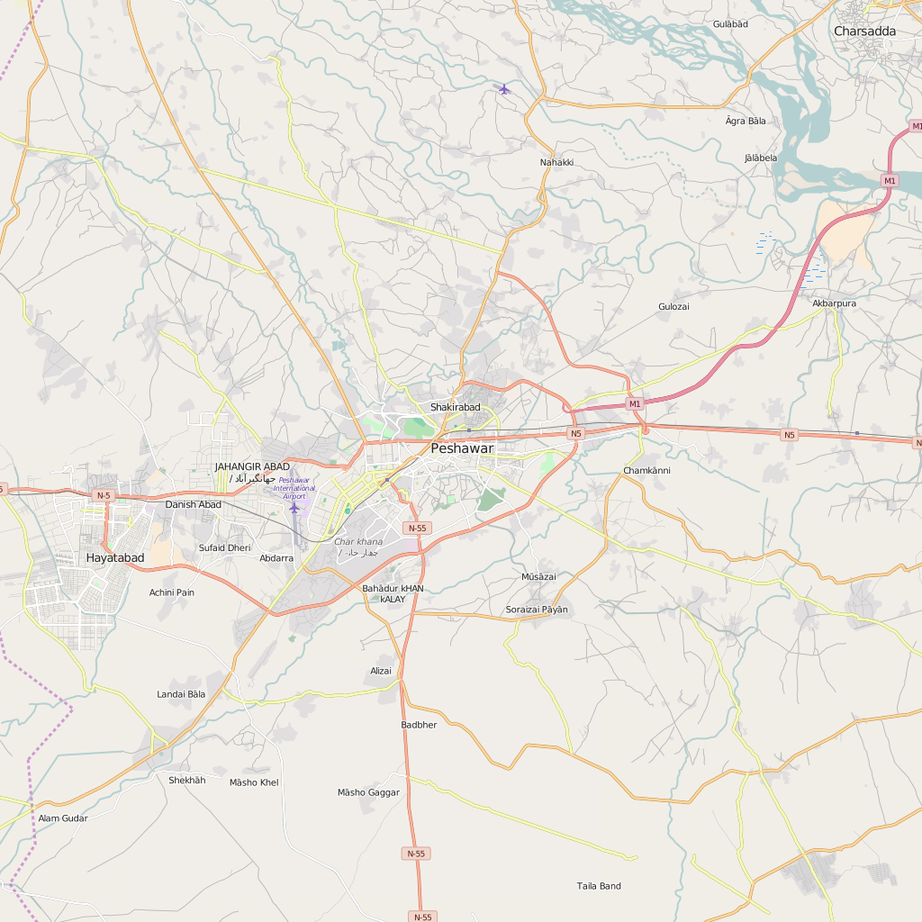 Editable City Map of Peshawar