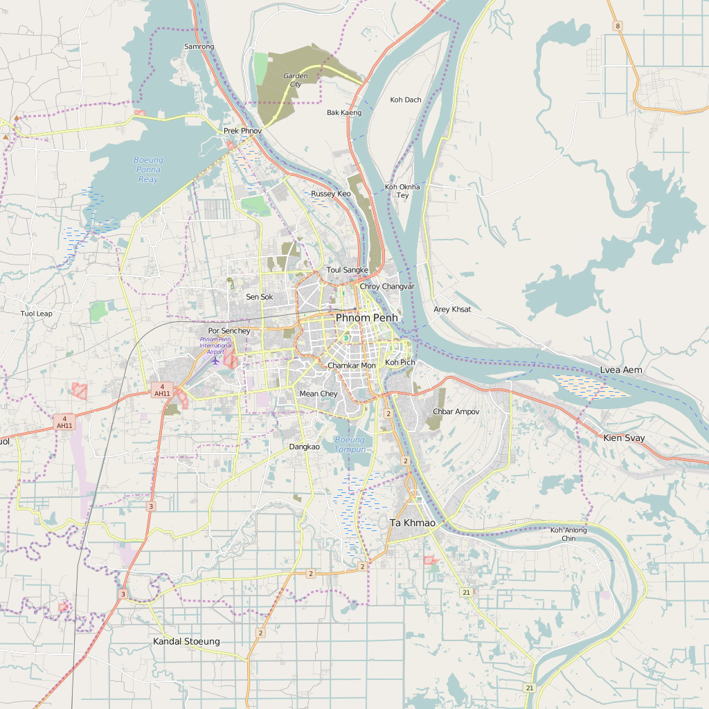 Editable City Map of Phnum Penh