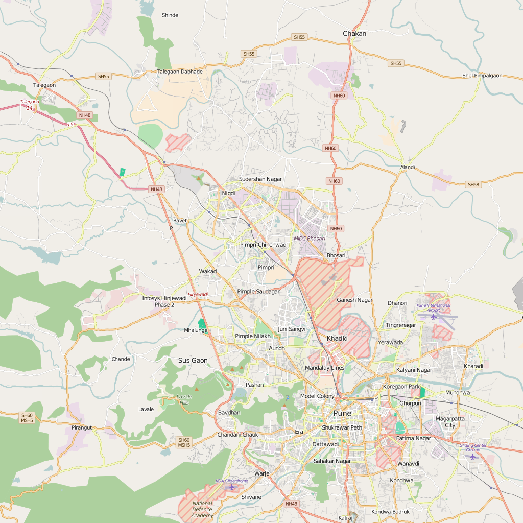 Editable City Map of Pimpri