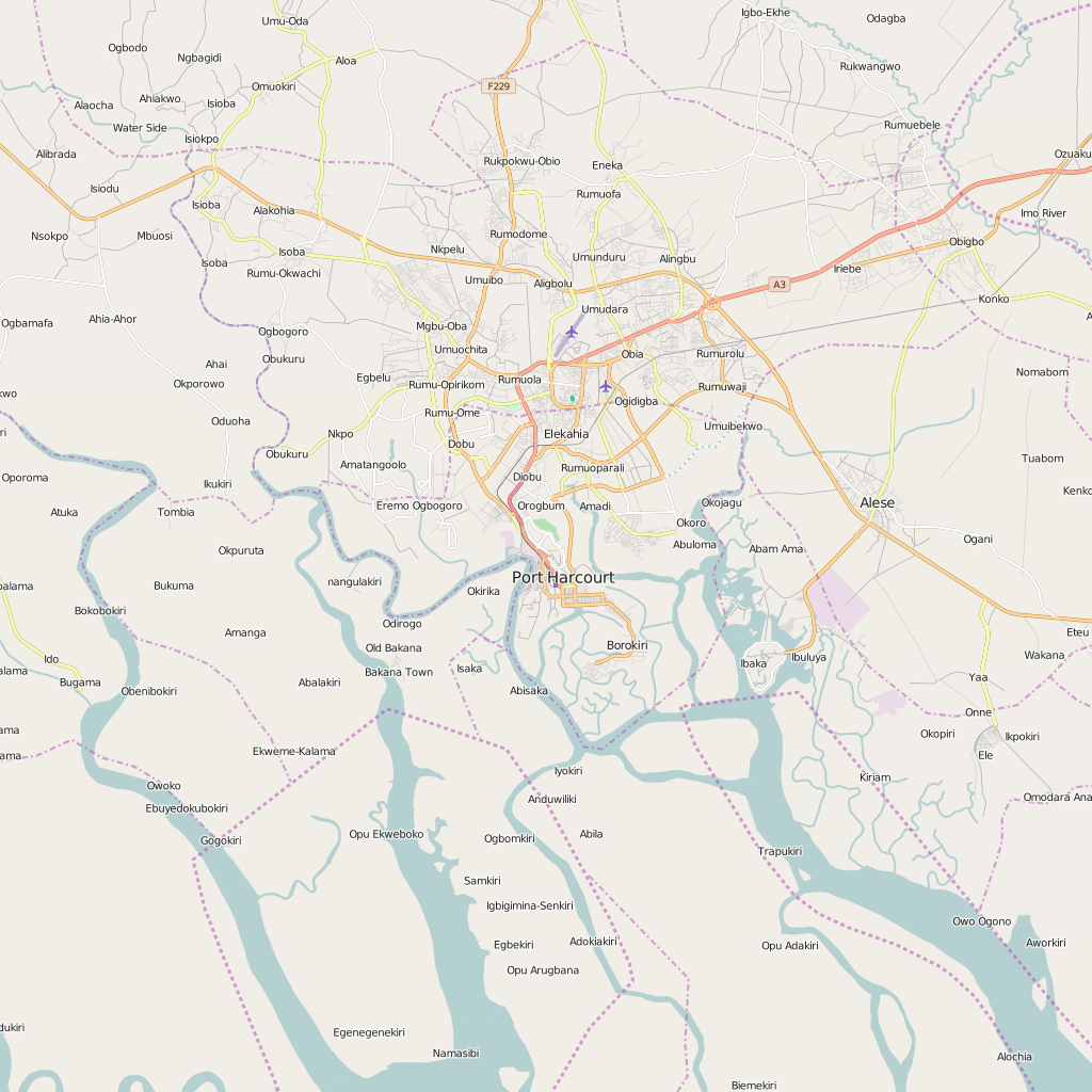 Editable City Map of Port Harcourt