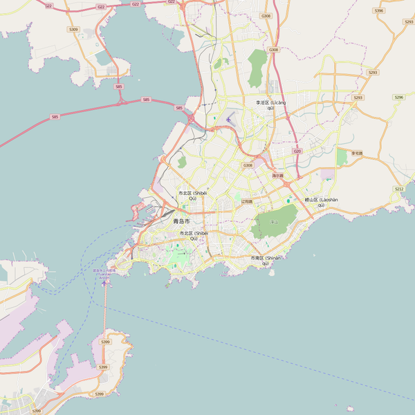 Editable City Map of Qingdao