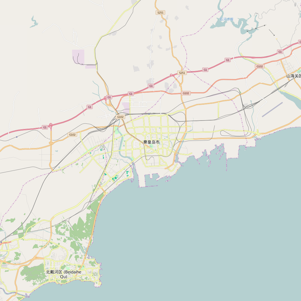 Editable City Map of Qinhuangdao