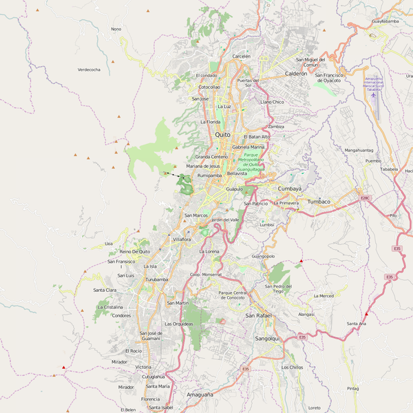Editable City Map of Quito