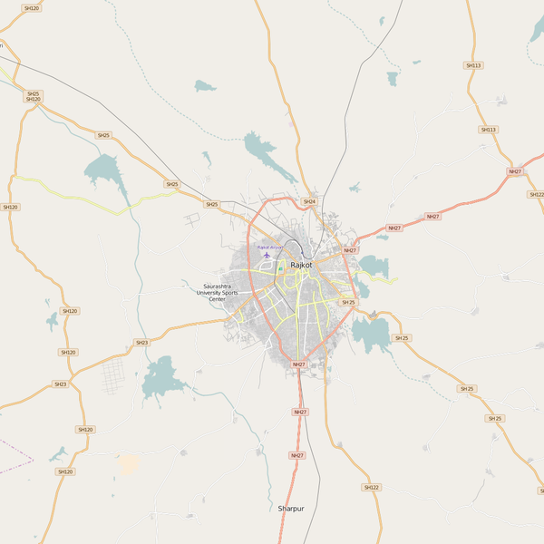 Editable City Map of Rajkot