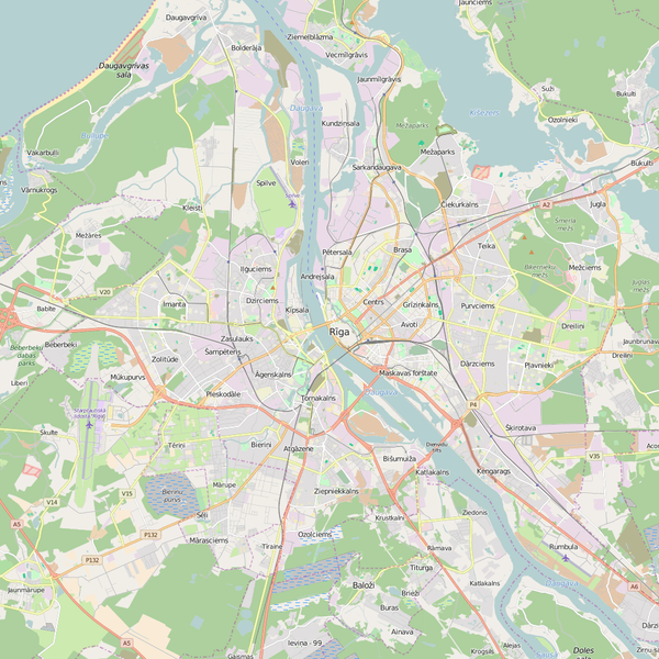 Editable City Map of Riga